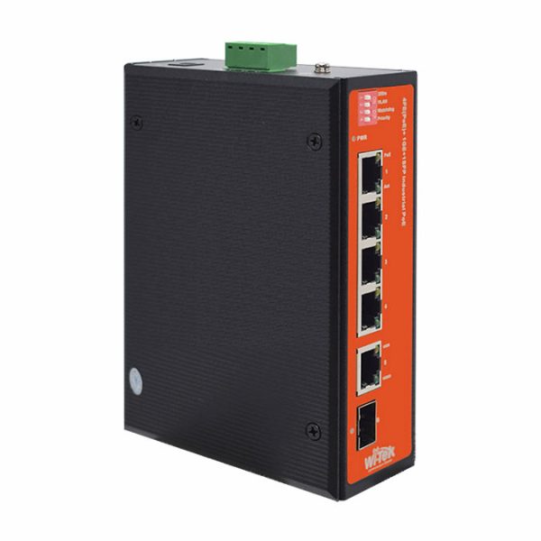 Wi-Tek PoE Switch 5 Port Fast Ethernet 1 SFP Endüstriyel (WI-PS206GF-I)