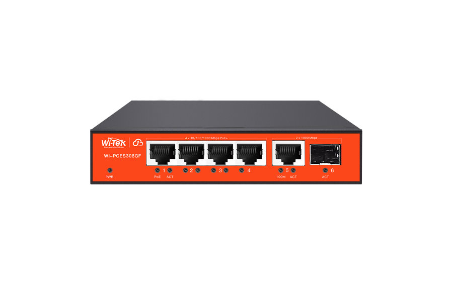 WI-PCES306G Wi-Tek PoE Switch 6 Port Gigabit 60 W (WI-PCES306G) - Görsel 1
