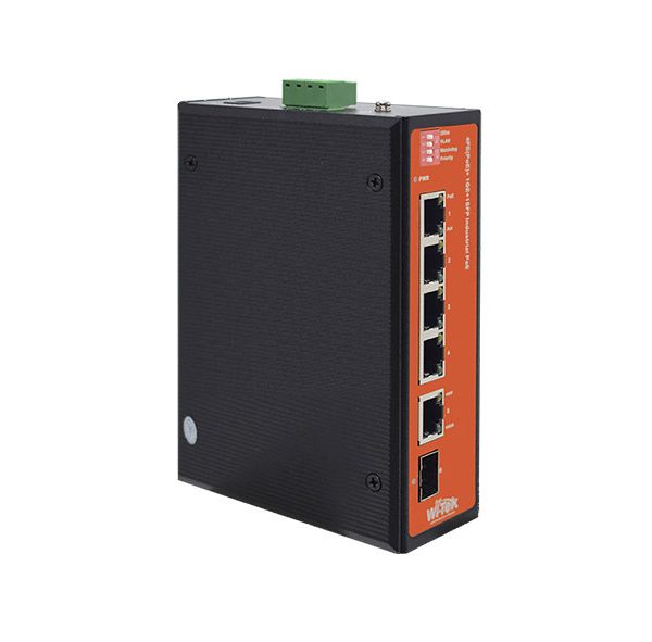 Wi-Tek PoE Switch 5 Port Fast Ethernet 1 SFP Endüstriyel (WI-PS206GF-I-V2)
