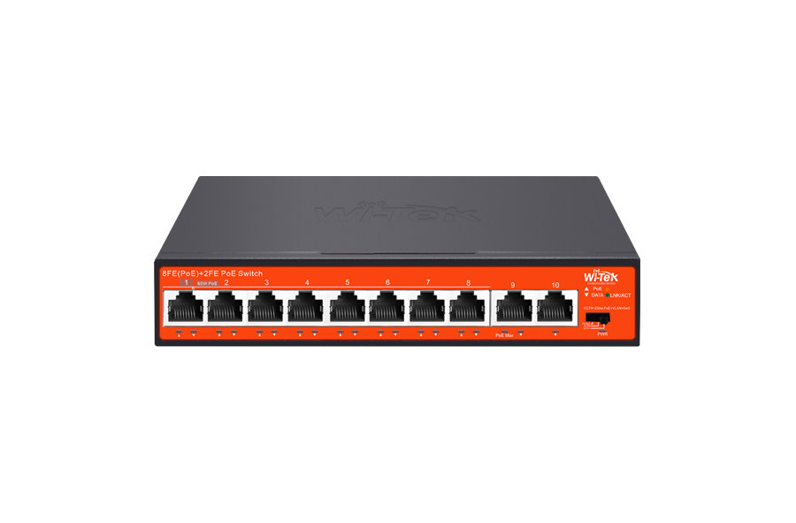 WI-PS210G-V4 Wi-Tek PoE Switch 10 Port Fast Ethernet 120 W (WI-PS210G-V4) - Görsel 1
