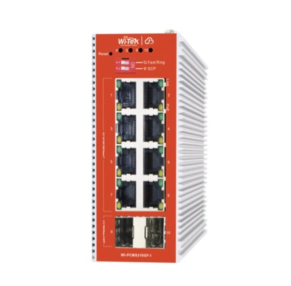 Wi-Tek PoE Switch 8 Port Gigabit 2 SFP Endüstriyel Yönetilebilir (WI-PCMS310GF-I)
