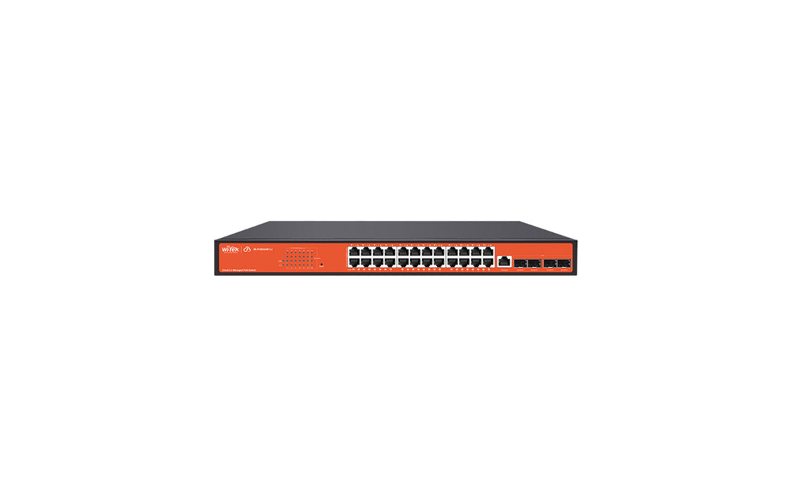 WI-PCMS528F-L3 Wi-Tek PoE Switch 24 Port Gigabit 370 W L3 Yönetilebilir (WI-PCMS528F-L3) - Görsel 1