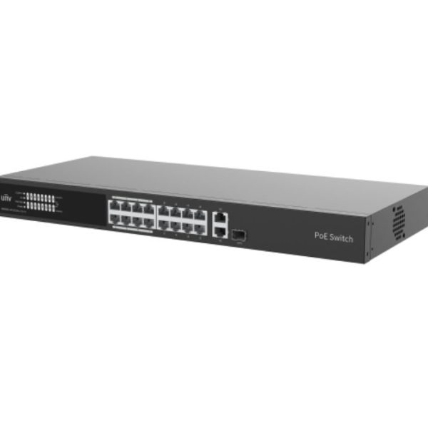 Uniview PoE Switch 16 Port + 1 Gigabit + 1 Combo 265 W L2 (NSW3000-16T1GT1GC-LPOE-IN)